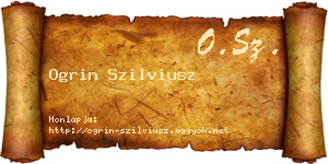Ogrin Szilviusz névjegykártya